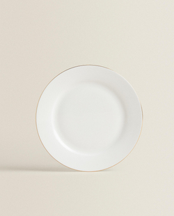 Zara Home тарелка десертная из костяного фарфора, цвет золотой, 20 см
