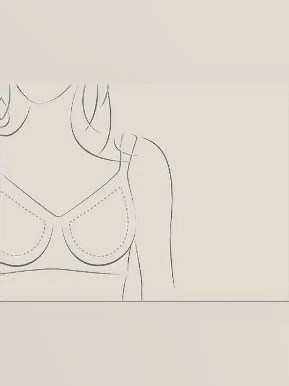 Бюстгальтер 80A с плотной чашкой без косточек для фиксации экзопротеза молочной железы Amoena, экрю/синий