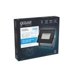 Прожектор Gauss LED Qplus 20W 2000lm 6500K 200-240V IP65 черный 613511320