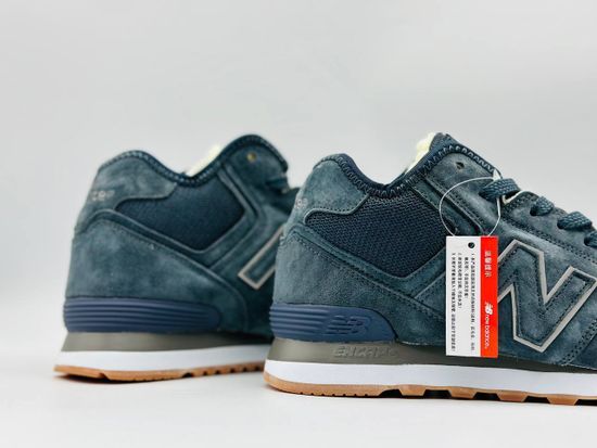 Кроссовки New Balance 574 High "Dark Blue" с мехом