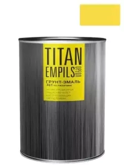 Грунт-эмаль для металлических поверхностей 3 в 1 Ореол Титан гладкая желтая RAL 1021 0,9 кг