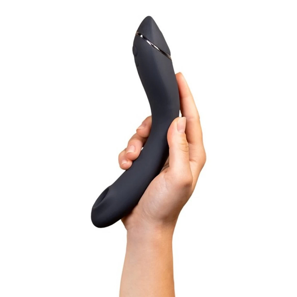 Темно-серый вибромассажёр 17,6см для точки G c вакуумной стимуляцией Womanizer OG Pleasure Air for the G-Spot Vibrator & Stimulator Dark Gray WZ171SG5