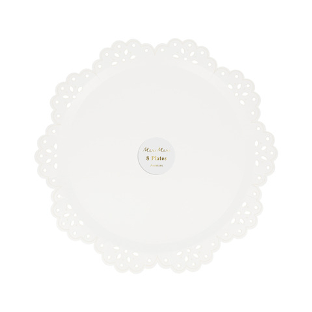 Тарелки большие "Белое кружево" 8 шт. (26,4 см)