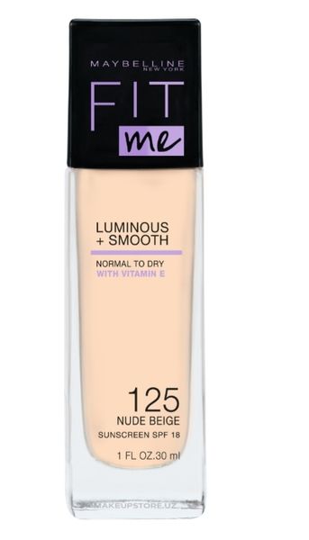 Тональный крем Maybelline Fit Me Luminous+Smooth Foundation SPF18, тон 125 Nude Beige