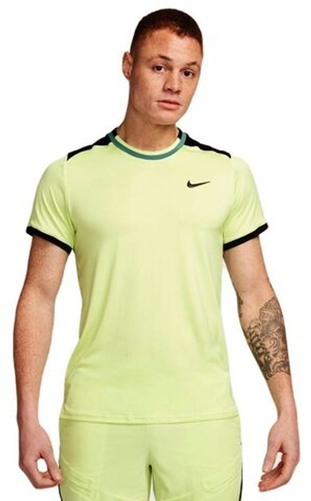 Теннисная футболка Nike Court Dri-Fit Advantage Top - light lemon twist/black/bicoastal/black