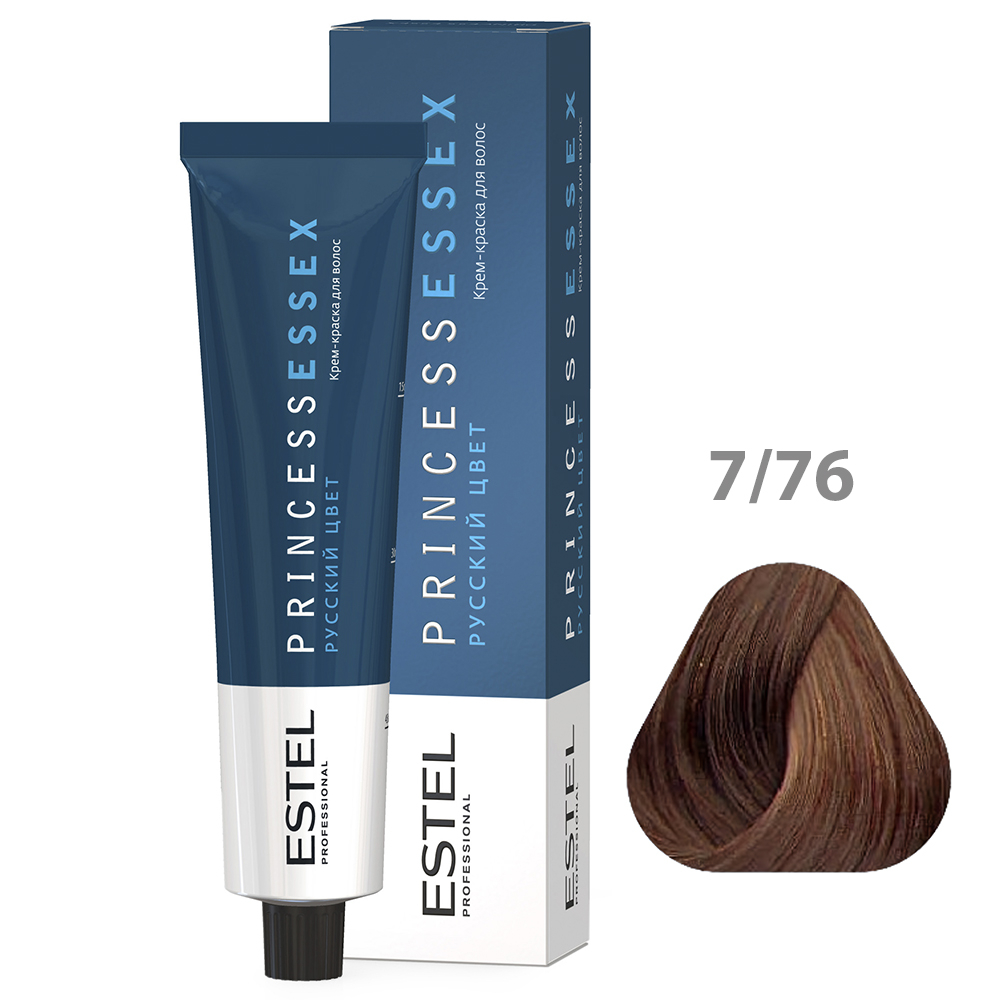 ESTEL PRINCESS ESSEX Крем-краска для волос, 7/76 средне-русый коричнево-фиолетовый, 60 мл