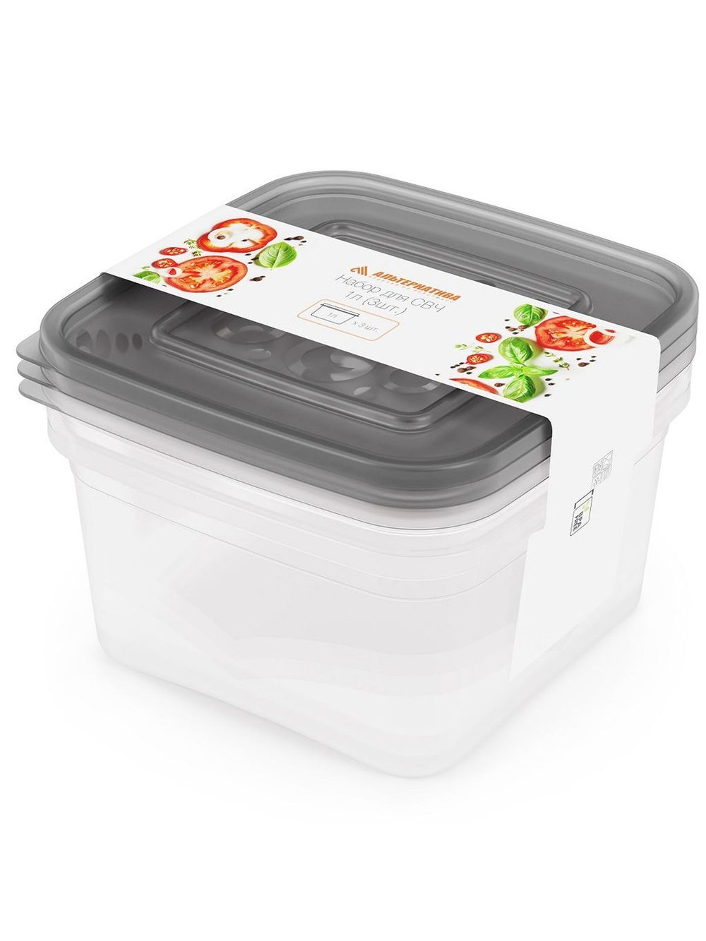 Набор контейнеров 3шт для СВЧ (7476)