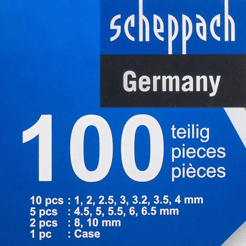 Сверла по металлу, набор 100пр. Scheppach SCH-924U100