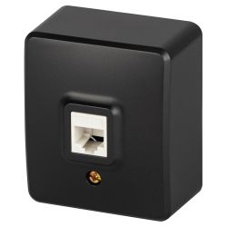 Розетка ЭРА Эксперт 11-3203-05 информационная RJ45, IP20, ОУ, антрацит