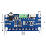 Raspberry Pi Hi-Fi Sound шилд WM8960, стерео, декодирование, воспроизведение, запись, для Pi 4B 3B + 3B Zero