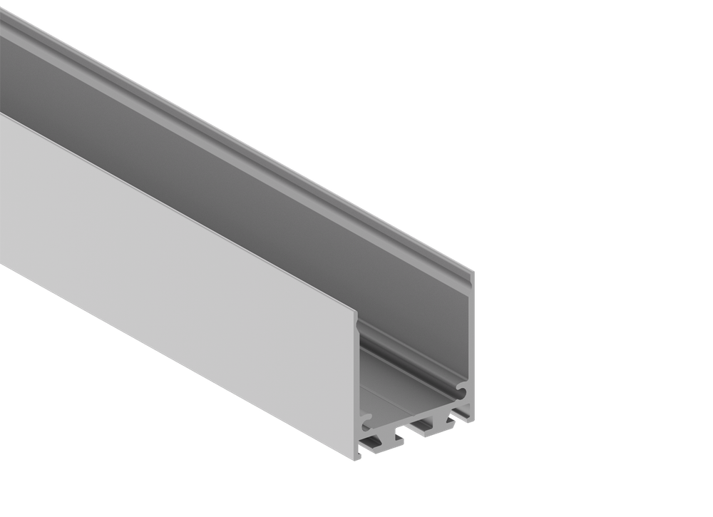 Накладной/подвесной алюминиевый профиль, 32х35х2000. Цвет: Анодированное серебро, серия:DN8HFя:DN8ALE