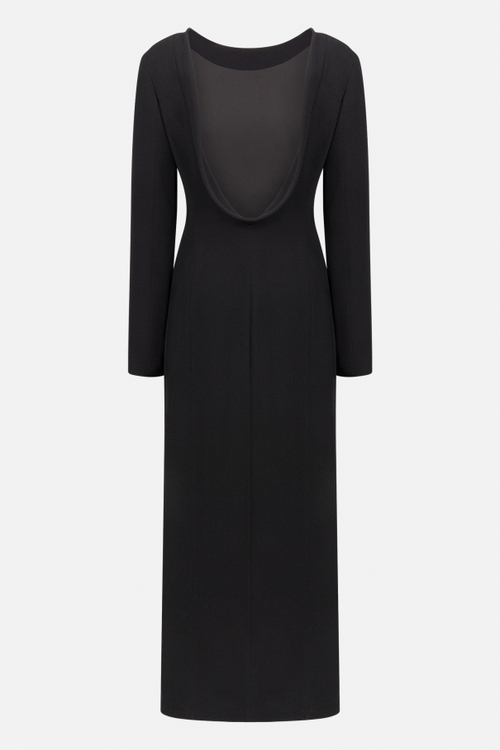 Платье в пол с вырезом на спине