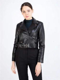 Женская косуха/кожаная/кожаная куртка/Турция