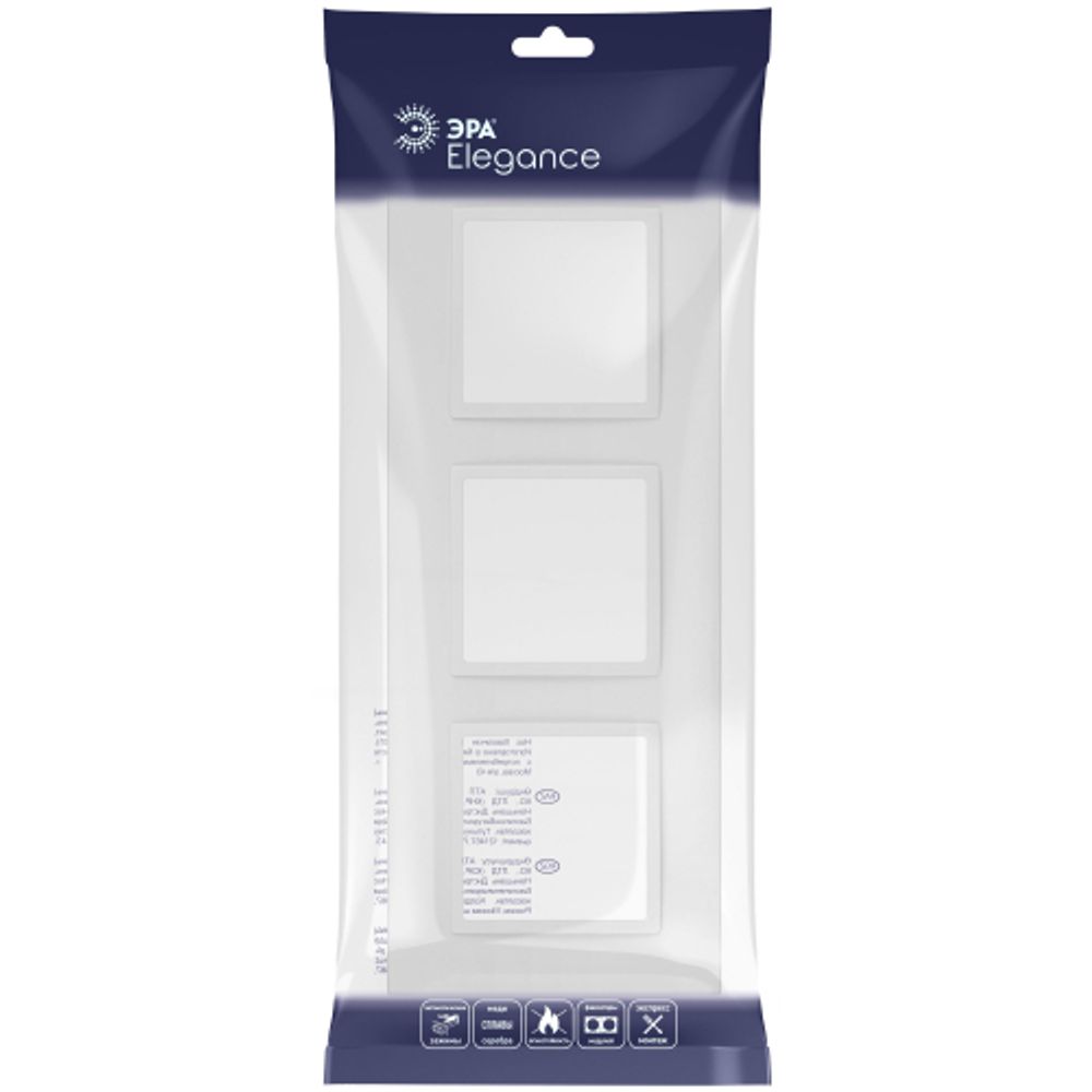 Рамка для розеток и выключателей ЭРА Elegance 14-5013-01М Classic, на 3 поста, белый матовый