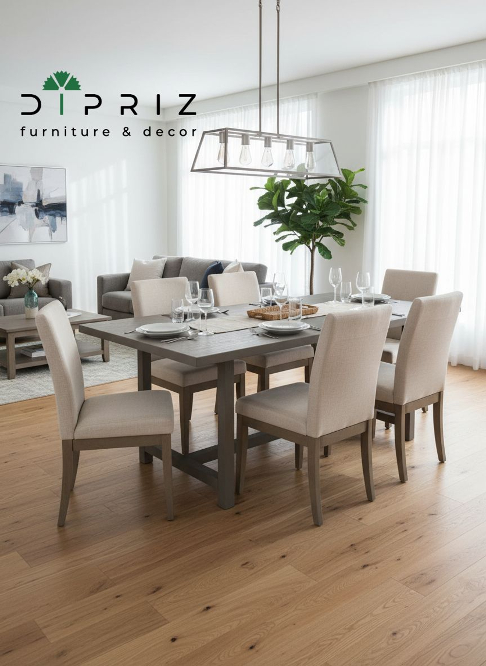 Стол обеденный, 120х80х75, Европейский Гранд, кухонный, деревянный, серый, Dipriz