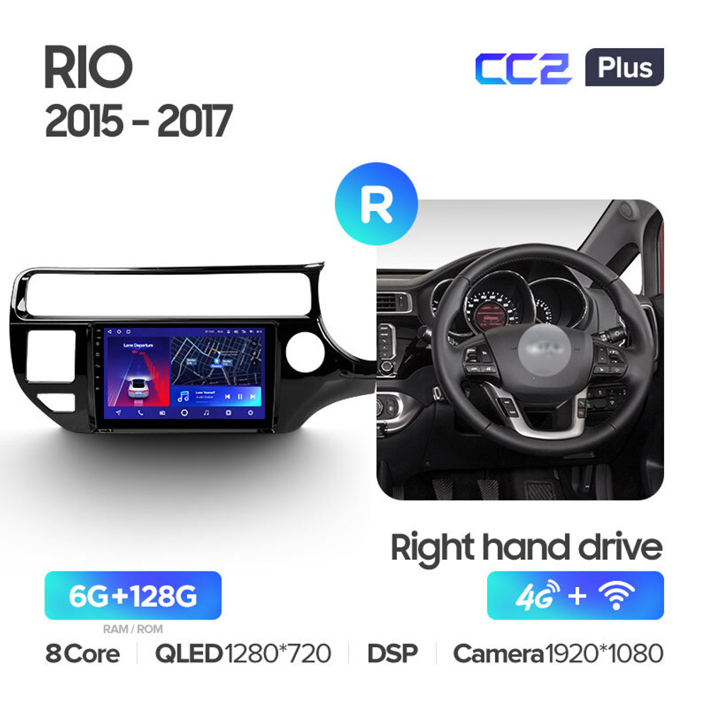 Teyes CC2 Plus 9"для KIA Rio 2015-2017 (прав)