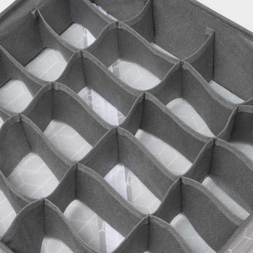 Органайзер для хранения белья, 24 ячейки, 30×33×10 см, цвет серый