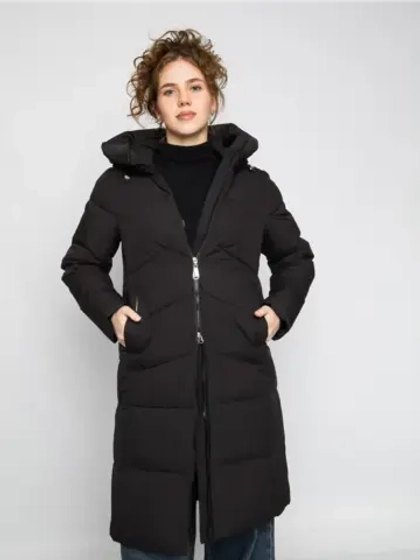 Куртка зимняя удлиненная с капюшоном