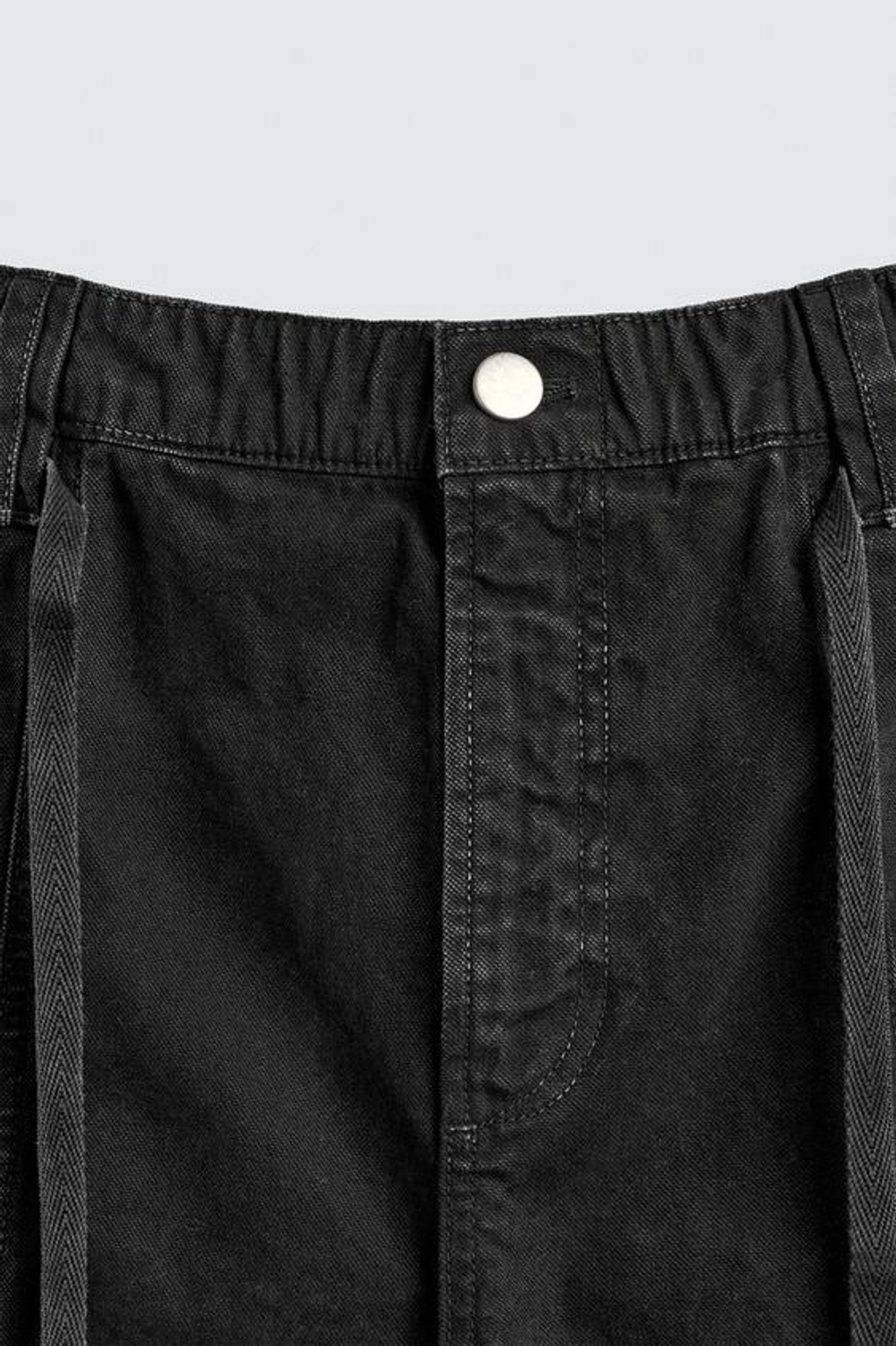 ZARA ШОРТЫ-БАГГИ С РЕМНЕМ, ЧЕРНЫЙ