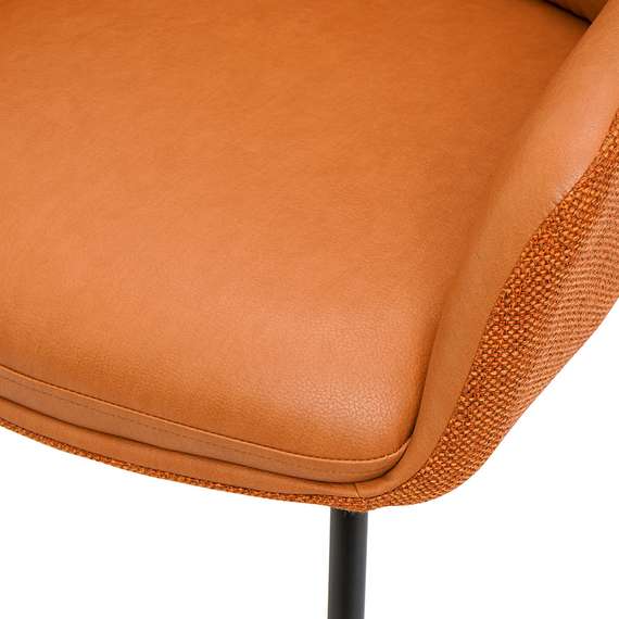 Стул Allar коричневый, экокожа, рогожка