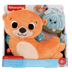 Fisher-Price - Подушка для живота Rocking Otter 2в1 с мягкой книжкой HXG96/ артикул HXG96 / GTIN 194735229666