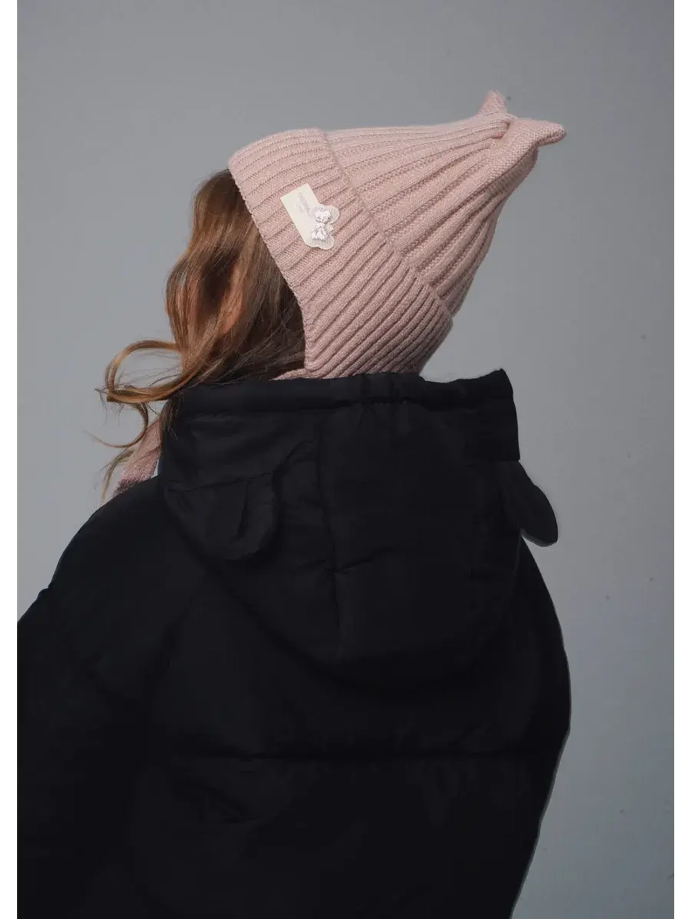 Шапка для девочки с ушками осенняя