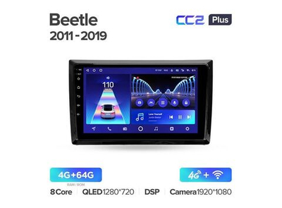 Магнитола Teyes CC2 Plus 4-64 Volkswagen Beetle A5 2011-2019 9.0"