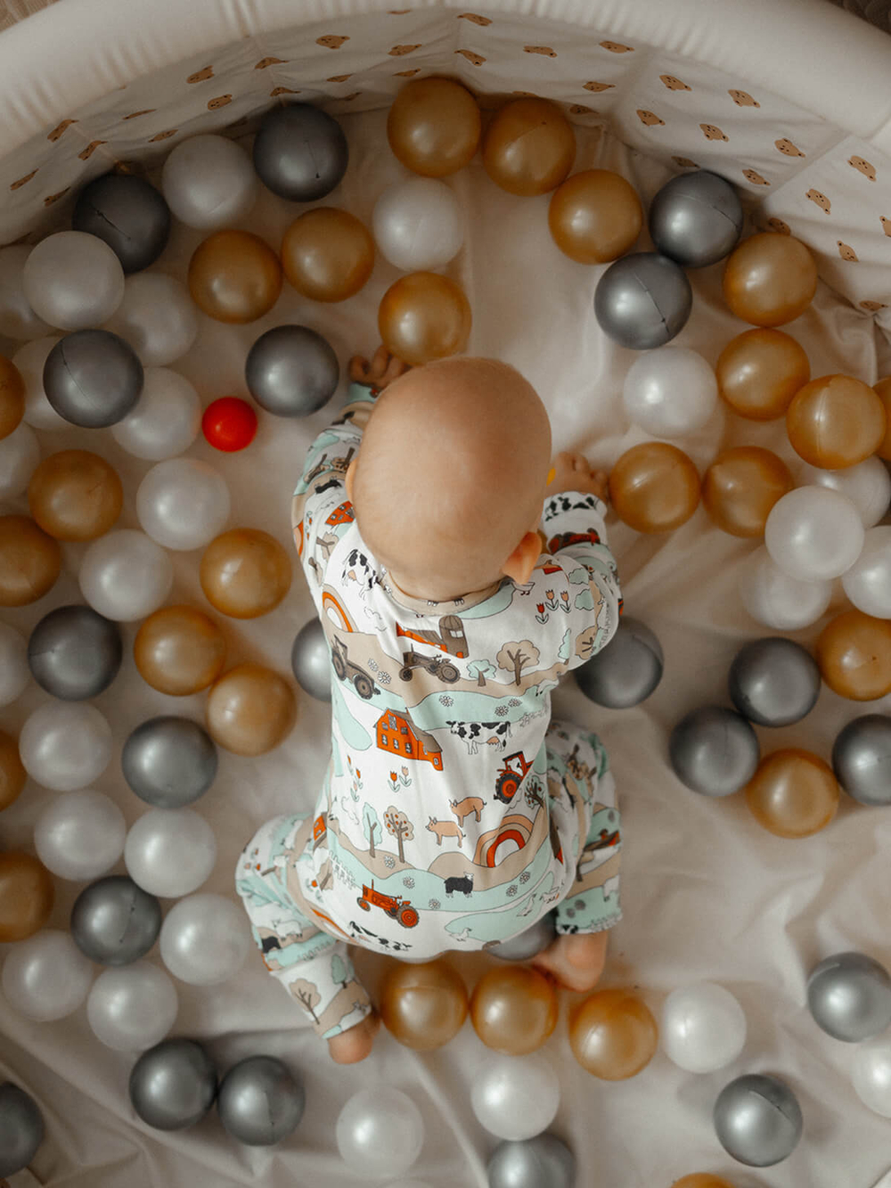 Комбинезон Mjölk Sleep and Play Ферма, на манжетах