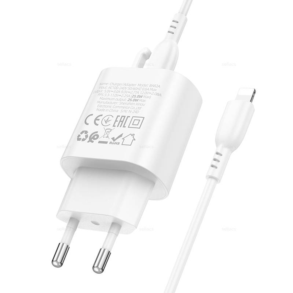 Зарядное устройство Borofone PD 25W + QC3.0 Для Lightning BA82A (white)