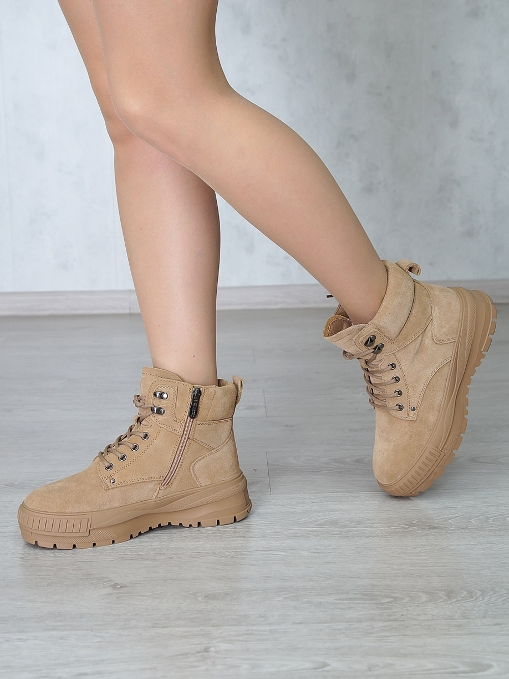 Ботинки женские зимние натуральная замша и мех