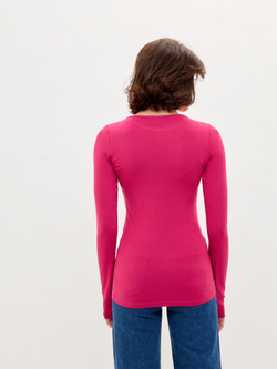 Лонгслив из вискозы в цвете фуксия