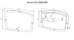 Зеркало с подсветкой ART&MAX ROMA AM-Rom-1000-700-DS-F