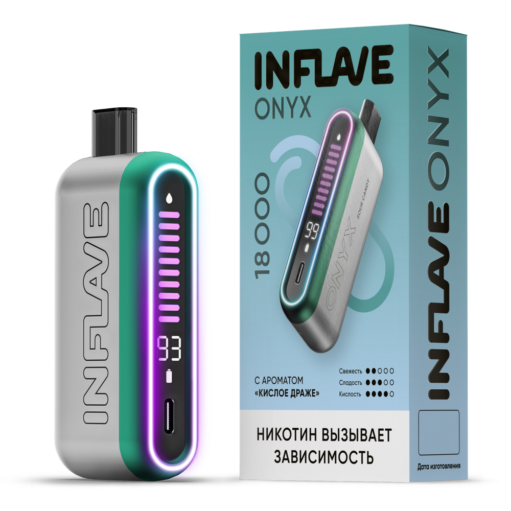 Inflave Onyx Кислое драже 18000 затяжек 20мг (2%)