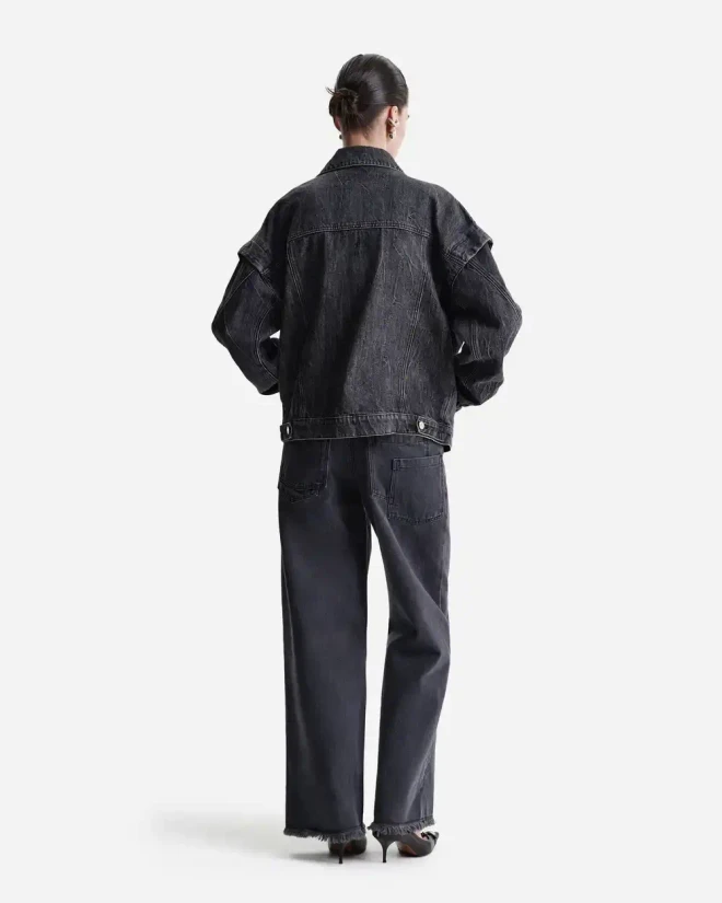 Джинсы с эффектом апсайклинга черные