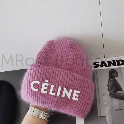 Темно-розовая шапка Celine для женщин