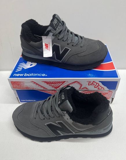 Кроссовки New Balance 574 Dark Grey с мехом