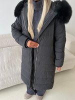 Пуховик Fresh макси графит