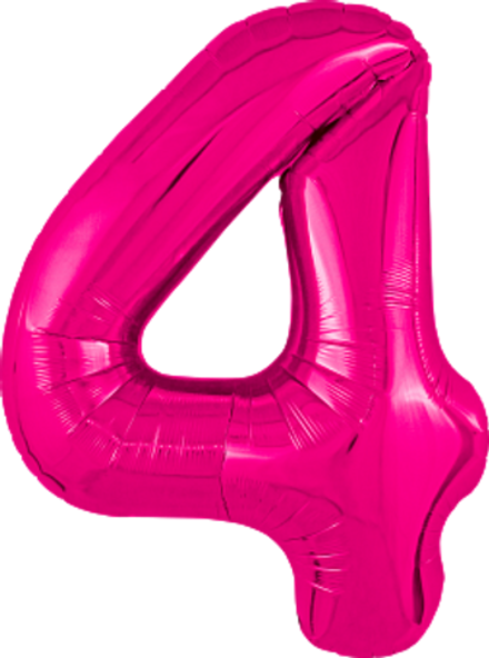 Р Цифра 4 Slim Фуксия (40''/102 см)