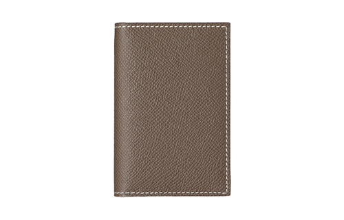HERMES MC² Euclide 4 Card Slots Epsom Calfskin Card Holder Men"s Elephant Gray