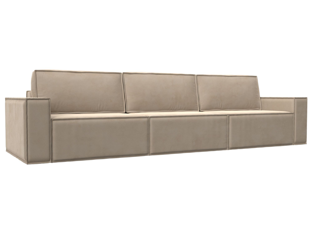 Диван прямой Куба лонг, Бежевый, Велюр, 116862