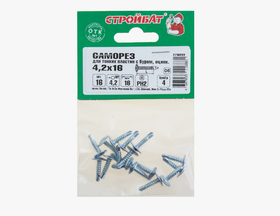 Саморезы для тонк. пластин с буром 4,2x16 (белый цинк 16 шт) 70581