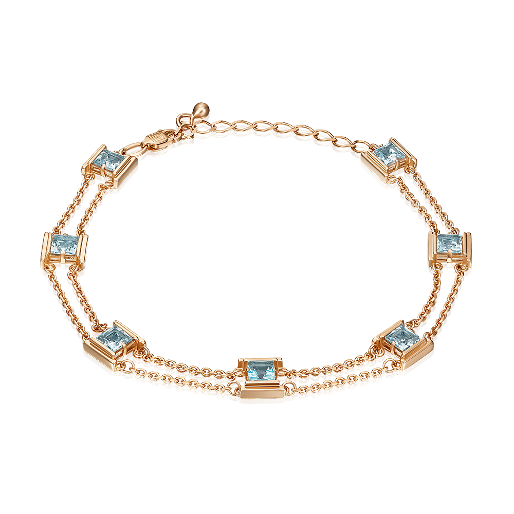 Браслет из красного золота с топазами