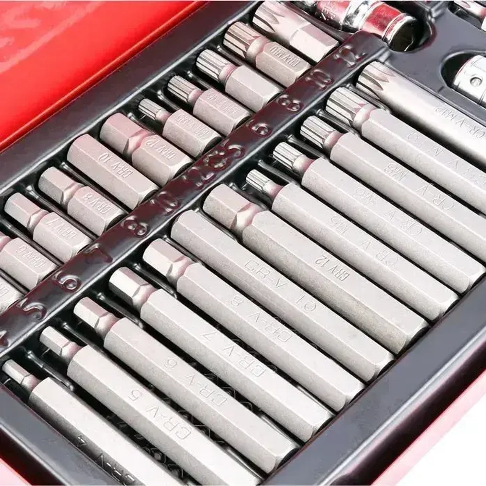 Набор бит 40 предметов DEKECR-V (TORX, SPLINE, HEX) из хромованадиевой стали