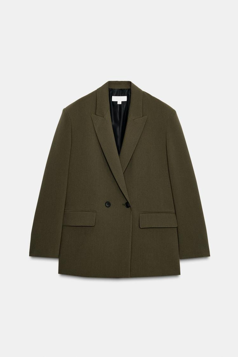 ZARA ДВУБОРТНЫЙ БЛЕЙЗЕР ОВЕРСАЙЗ, ХАКИ