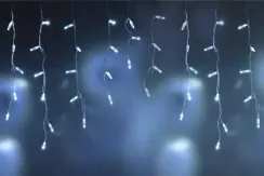 Светодиодная бахрома 108 холодных белых LED ламп, 3*0.6 м., 220В, статика, прозрачный провод ПВХ, Teamprof (TPF-i3*0.6-CT/W)