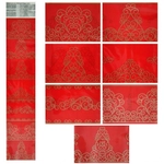 Термоэтикетки для украшения яиц «Рубиновый Блеск» 7 фрагментов. 7,5х5,5см. Общая длина 41см 798