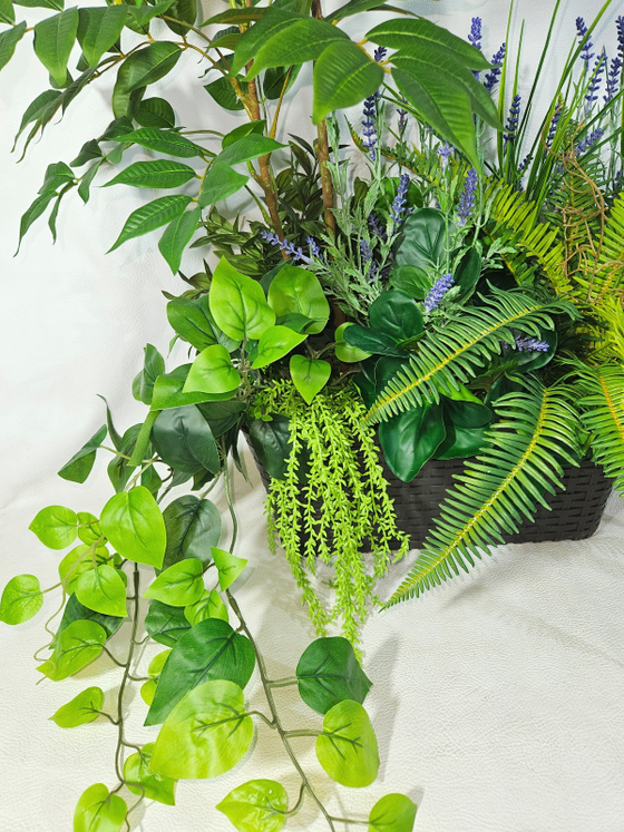 Рябина с папоротником 80см в длинном кашпо