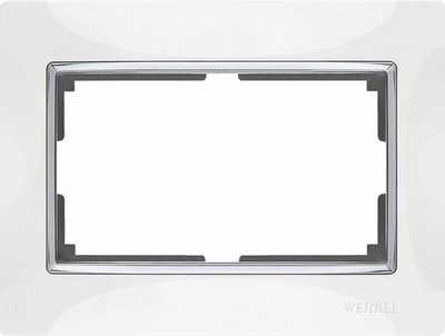 Рамка для двойной розетки белый WL03-Frame-01-DBL-white Snabb, Хром (Werkel, 4690389073137)
