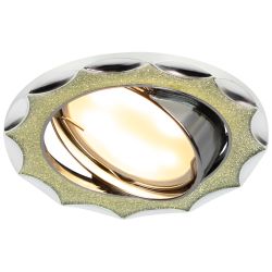 Светильник встраиваемый декоративный ЭРА DK17 CH/SH SL под лампу MR16 GU5.3 серебряный блеск/хром