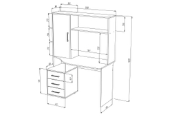 Стол компьютерный 55 крафт светлый